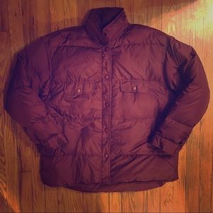 Land’s End Maroon Puffer Coat- L